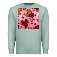 Seafoam valentines day waffles seamless pattern Premium Sweatshirt - BundleAndBundleShop