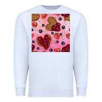 White valentines day waffles seamless pattern Premium Sweatshirt - BundleAndBundleShop