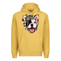 French Bulldog Floral Premium Hoodie | Teevron