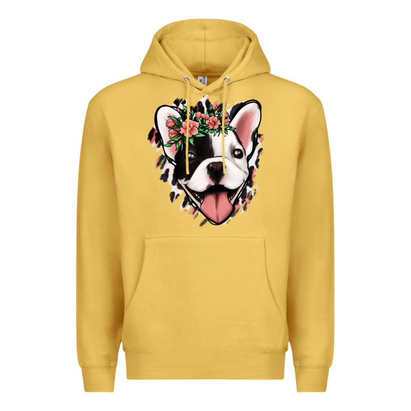 French Bulldog Floral Premium Hoodie by Jasminsmagicworld | Teevron