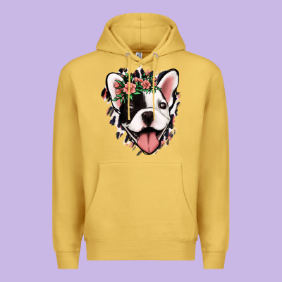 French Bulldog Floral Premium Hoodie Designed By Jasminsmagicworld