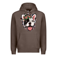 Coffee french bulldog floral Premium Hoodie - Jasminsmagicworld