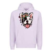 Lilac french bulldog floral Premium Hoodie - Jasminsmagicworld