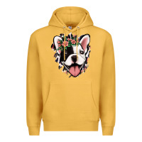 Mustard french bulldog floral Premium Hoodie - Jasminsmagicworld
