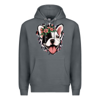 Rock french bulldog floral Premium Hoodie - Jasminsmagicworld