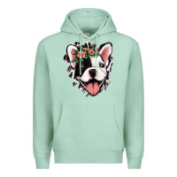 Seafoam french bulldog floral Premium Hoodie - Jasminsmagicworld