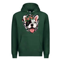 Sports Green french bulldog floral Premium Hoodie - Jasminsmagicworld