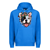 True Royal french bulldog floral Premium Hoodie - Jasminsmagicworld