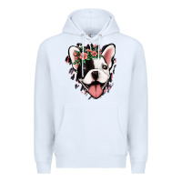 White french bulldog floral Premium Hoodie - Jasminsmagicworld