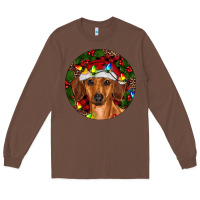 Chestnut Christmas Dachshund Long Sleeve Tee - RanaPortraitStore