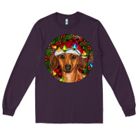 Plum Christmas Dachshund Long Sleeve Tee - RanaPortraitStore