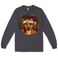 Smoke Christmas Dachshund Long Sleeve Tee - RanaPortraitStore