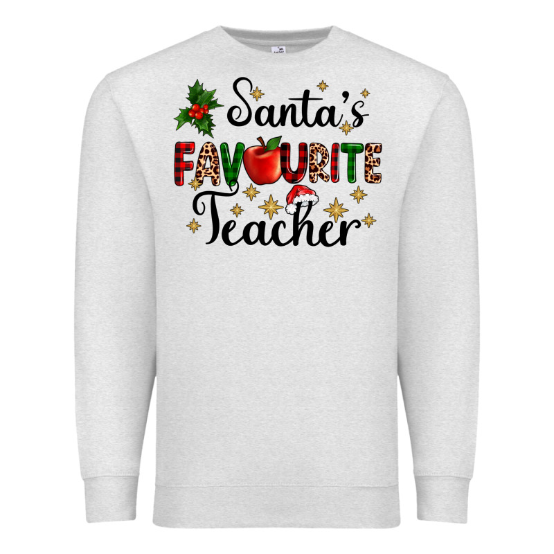 Santas Favourite Teacher Premium Sweatshirt by AdoDesignShop | Teevron