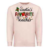 Pale Pink santas favourite teacher Premium Sweatshirt - AdoDesignShop