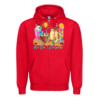 Red hello summer drinks Zipper Hoodie - texasbilliewilder