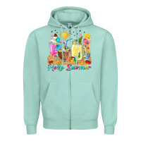 Seafoam hello summer drinks Zipper Hoodie - texasbilliewilder