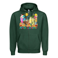 Sports Green hello summer drinks Zipper Hoodie - texasbilliewilder