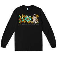 Black peace love st. bernard Long Sleeve Tee - texasbilliewilder