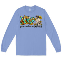 Colony Blue peace love st. bernard Long Sleeve Tee - texasbilliewilder