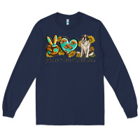 Navy peace love st. bernard Long Sleeve Tee - texasbilliewilder