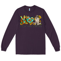 Plum peace love st. bernard Long Sleeve Tee - texasbilliewilder