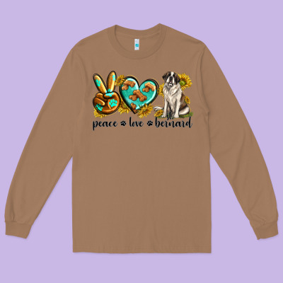 Long Sleeve Tee peace love st. bernard