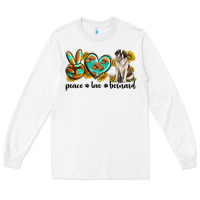 White peace love st. bernard Long Sleeve Tee - texasbilliewilder