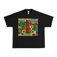 Black western horse cowboy hat cactus sunflowers glitter cowhide serape turq Urban Heavy Tee - Artiststas
