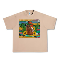 Burro western horse cowboy hat cactus sunflowers glitter cowhide serape turq Urban Heavy Tee - Artiststas