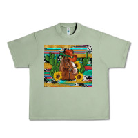 Oil Green western horse cowboy hat cactus sunflowers glitter cowhide serape turq Urban Heavy Tee - Artiststas