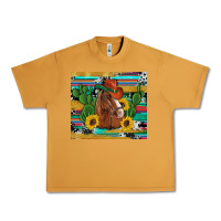 Peanut Butter western horse cowboy hat cactus sunflowers glitter cowhide serape turq Urban Heavy Tee - Artiststas