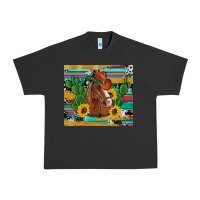 Pigment Black western horse cowboy hat cactus sunflowers glitter cowhide serape turq Urban Heavy Tee - Artiststas