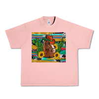 Salmon western horse cowboy hat cactus sunflowers glitter cowhide serape turq Urban Heavy Tee - Artiststas