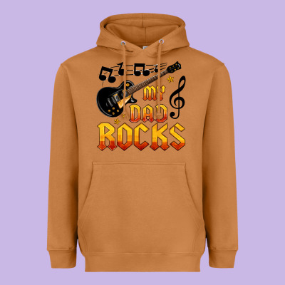 My Dad Rocks Heavyweight Hoodie Designed By Hra Design Shop