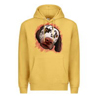 Antique Gold dalmatians peach glitter background Premium Hoodie - Jasminsmagicworld