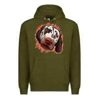 Army Green dalmatians peach glitter background Premium Hoodie - Jasminsmagicworld