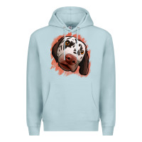Blue Mist dalmatians peach glitter background Premium Hoodie - Jasminsmagicworld