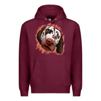 Burgundy dalmatians peach glitter background Premium Hoodie - Jasminsmagicworld
