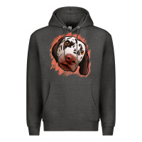 Charcoal Heather dalmatians peach glitter background Premium Hoodie - Jasminsmagicworld