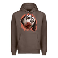 Coffee dalmatians peach glitter background Premium Hoodie - Jasminsmagicworld
