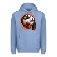 Colony Blue dalmatians peach glitter background Premium Hoodie - Jasminsmagicworld