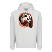 Dove Grey dalmatians peach glitter background Premium Hoodie - Jasminsmagicworld