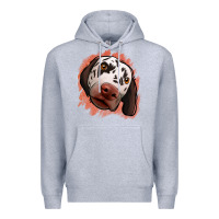 Heather Grey dalmatians peach glitter background Premium Hoodie - Jasminsmagicworld