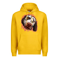 Lemon dalmatians peach glitter background Premium Hoodie - Jasminsmagicworld