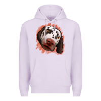 Lilac dalmatians peach glitter background Premium Hoodie - Jasminsmagicworld