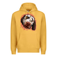 Mustard dalmatians peach glitter background Premium Hoodie - Jasminsmagicworld