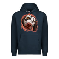Navy dalmatians peach glitter background Premium Hoodie - Jasminsmagicworld