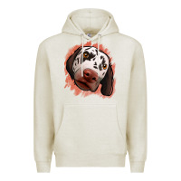 Oatmeal Heather dalmatians peach glitter background Premium Hoodie - Jasminsmagicworld