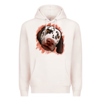 Pale Pink dalmatians peach glitter background Premium Hoodie - Jasminsmagicworld