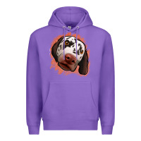 Purple dalmatians peach glitter background Premium Hoodie - Jasminsmagicworld